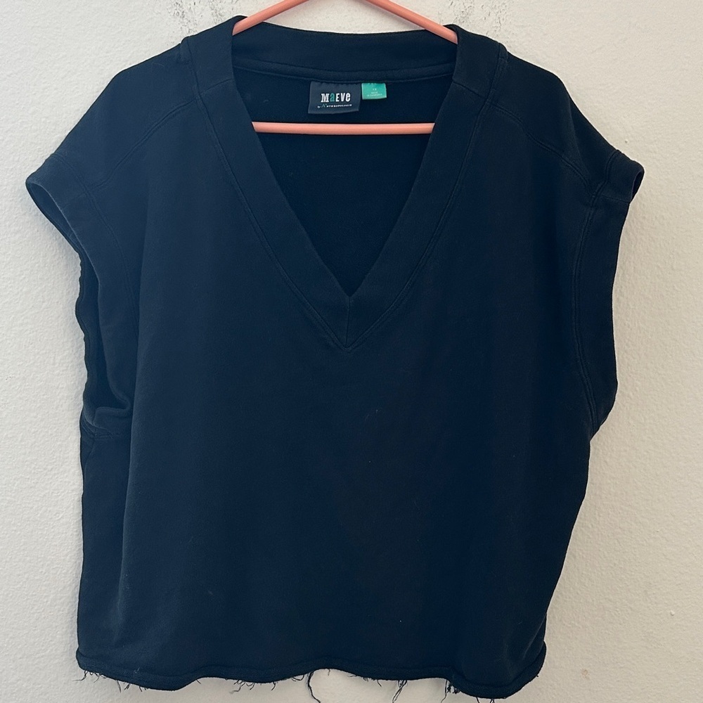 Maeve Anthropologie Black V-Neck Women's Top